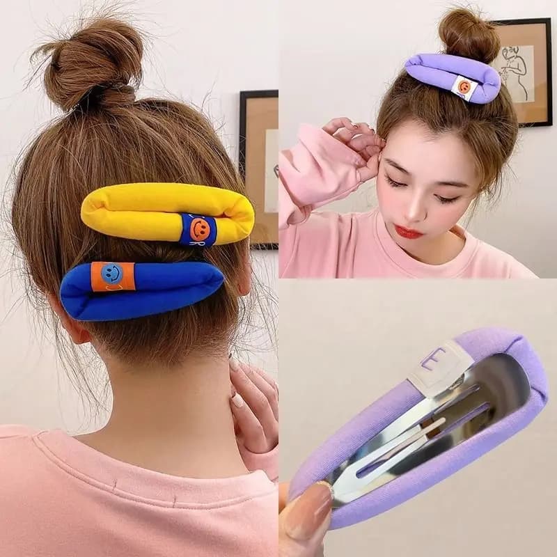 2 pz/set donne spugna BB grandi forcine ragazze carino sorridente viso bolla fermaglio per capelli moda Clip laterale accessori per capelli Hairgrip