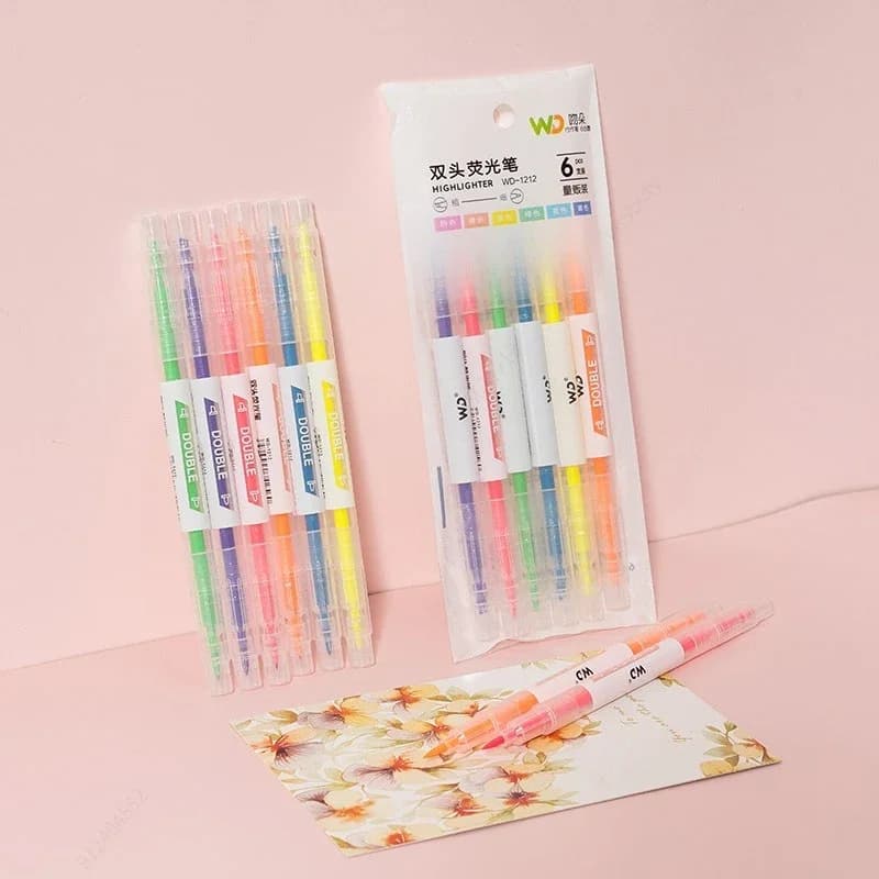 6 colors/set double head single tip for window color pastel marker soft color for stationery supplies for school pens