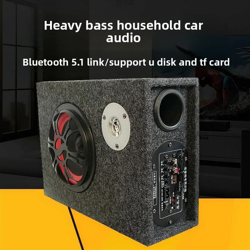 Subwoofer per auto stereo per auto ultrasottile quadrato 12v24v Altoparlante Bluetooth per camion ad alto volume modificato per chiamate in vivavoce per uso domestico