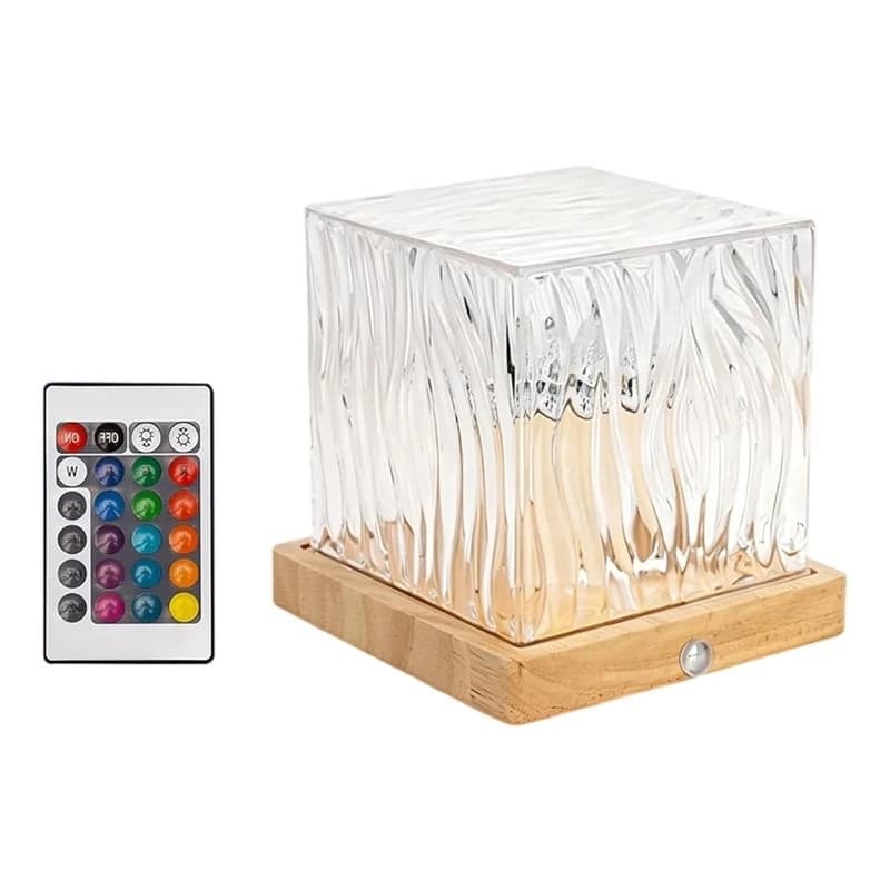 ABFS Crystal Cube Lamp Dimmable 16 Colors Northern Lights Auroras Projector Light Night Light Remote Control Shower Lamp For