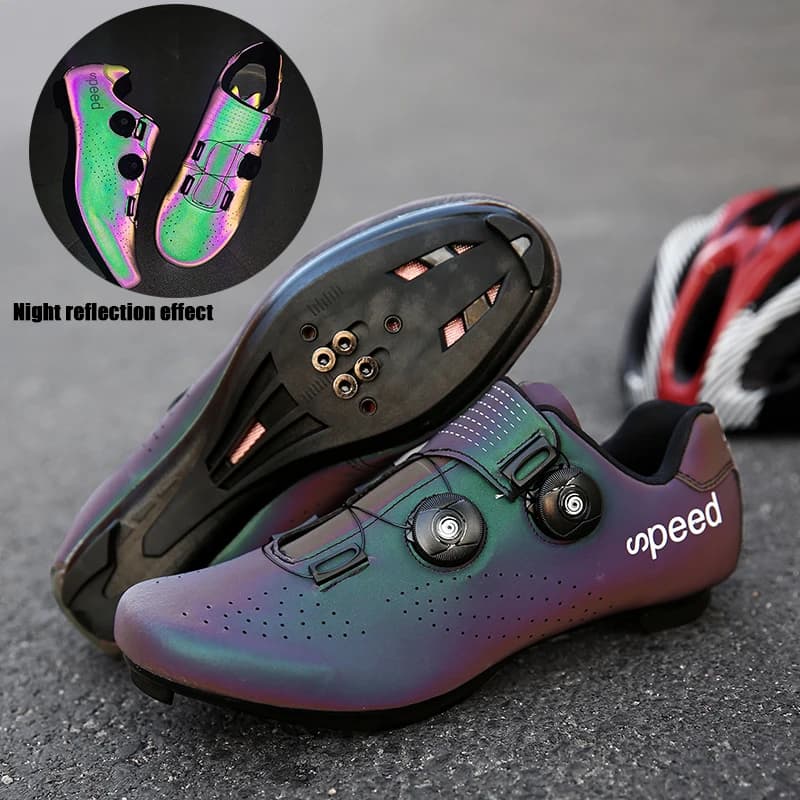 Scarpe da ciclismo Scarpe da competizione da corsa per bici da strada da uomo Scarpe sportive da corsa per ciclismo SPD autobloccanti Scarpe da ciclismo con tacchetti da donna