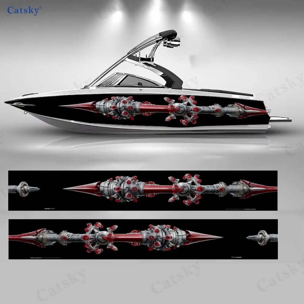 2 Pezzi Adesivi per Barca a Forma di Ancora, Decalcomanie in Vinile PVC Impermeabile e Resistente per Barche da Pesca, Design Durevole ed Elegante