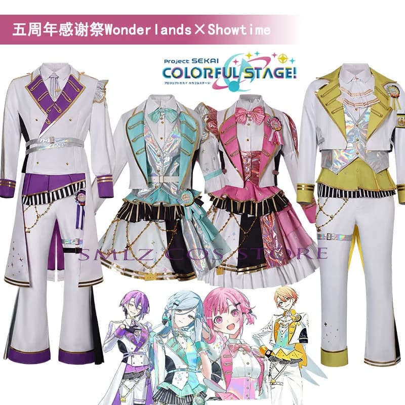 Costume da festa per il 5° Festival del Ringraziamento, uniforme da gioco per cosplay di Tenma Tsukasa, Kamishiro Rui, Kusanagi Nene, Otori Emu, per donna