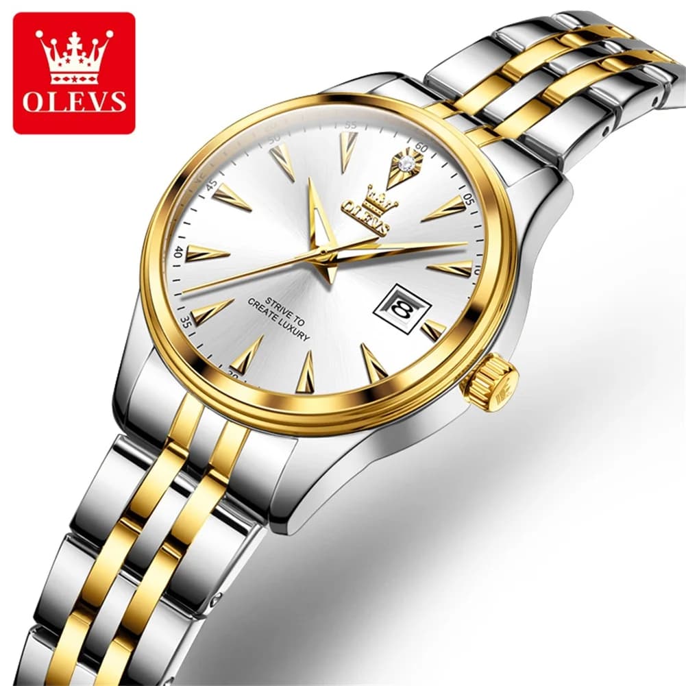 OLEVS orologio al quarzo moda marca donna lusso in acciaio inossidabile impermeabile luminoso data orologi eleganti da donna Relogio Feminino