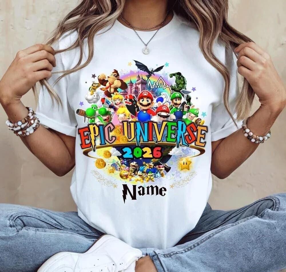 Nuova maglietta in cotone unisex con grafica del film Super Mario Galaxy 2026, disponibile anche in taglia per bambini, T-shirt estiva da uomo alla moda Harajuku
