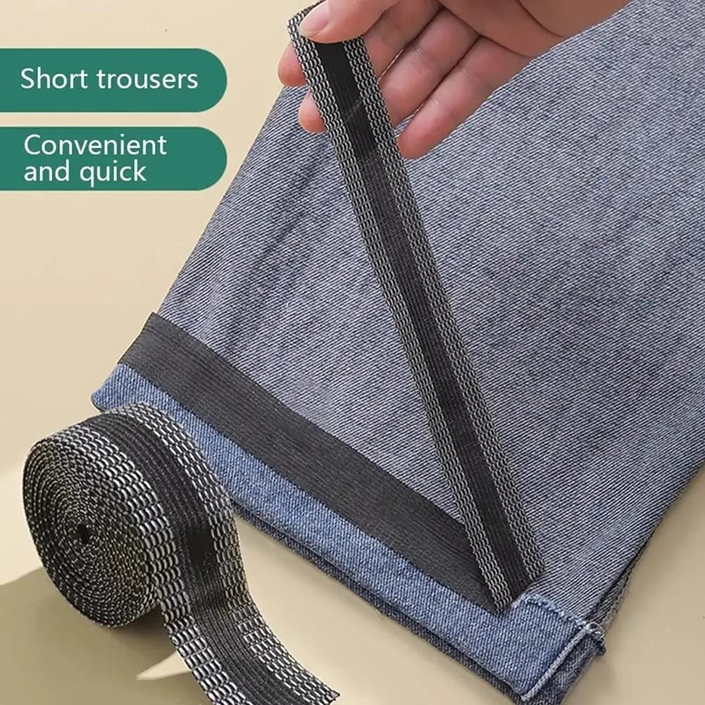 5Meter Iron-on Pants Edge Shorten Self-Adhesive Pants Past Iron-on Hem Tape Fabric Tape for Suit Pants Jeans DIY Sewing Fabric