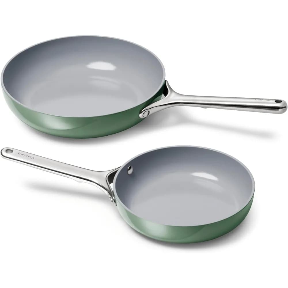 duo pan - non-toxic ceramic pan (8" and 10,5") - non-toxic, without ptfe and pfoa - safe for oven and compatible with all stove tops