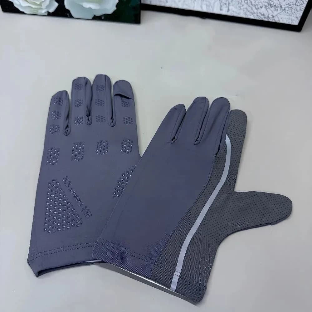 Non-Slip Sun Protection Gloves Reflective Waterproof Ice Silk Riding Gloves Breathable Lightweight Summer Driving Mittens