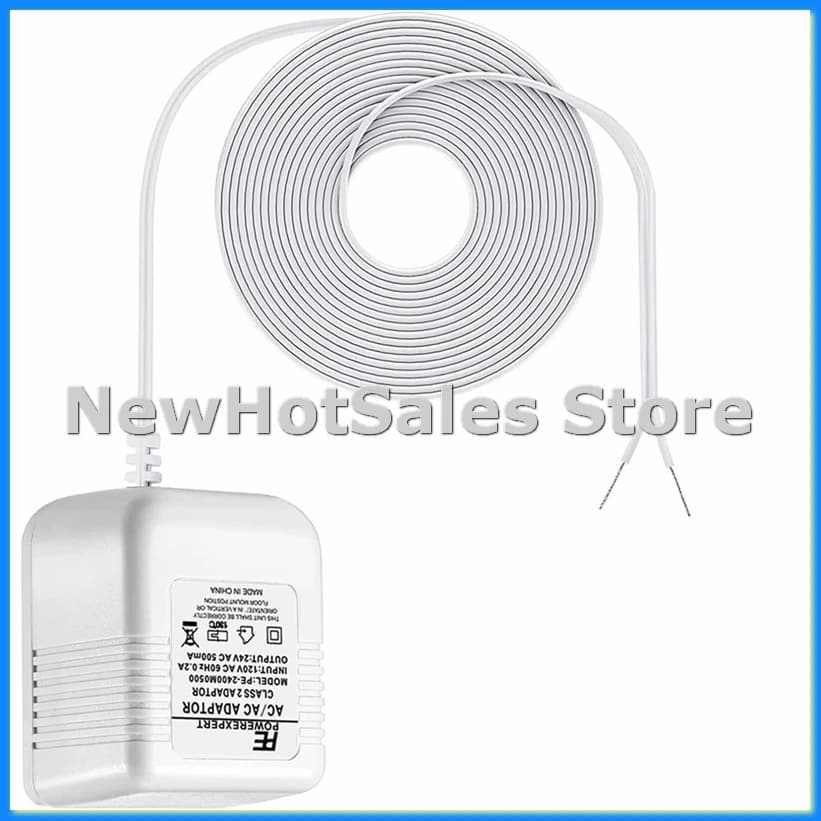 Adattatore trasformatore campanello 24V per campanello video ad anello, alimentatore cavo C lungo 16,4 piedi, per la maggior parte dei videocitofoni US-A25R