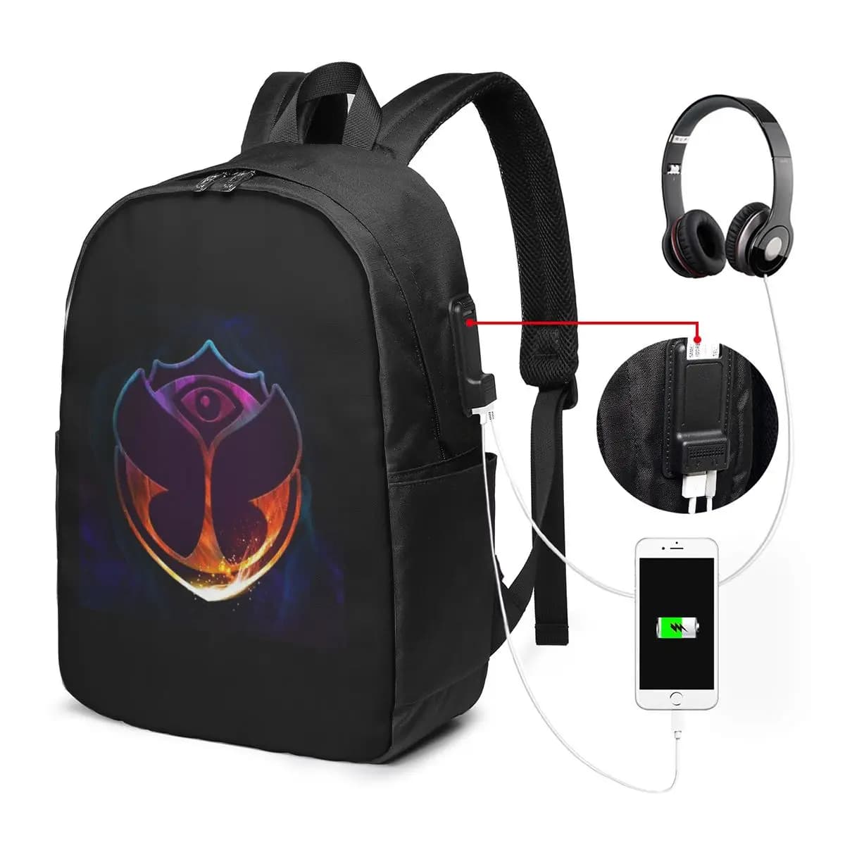 Zaino Tomorrowland Butterfly, borsa da viaggio per notebook, borsa per computer, borsa da scuola per studenti universitari, borse a tracolla per laptop per uomo e donna
