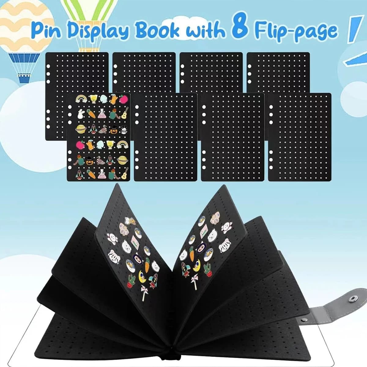 Nuova borsa da collezione con spilla Zaino da esposizione con spille multifunzionali con deflettore con cerniera Spilla smaltata Raccoglitore Pin Libro commerciale
