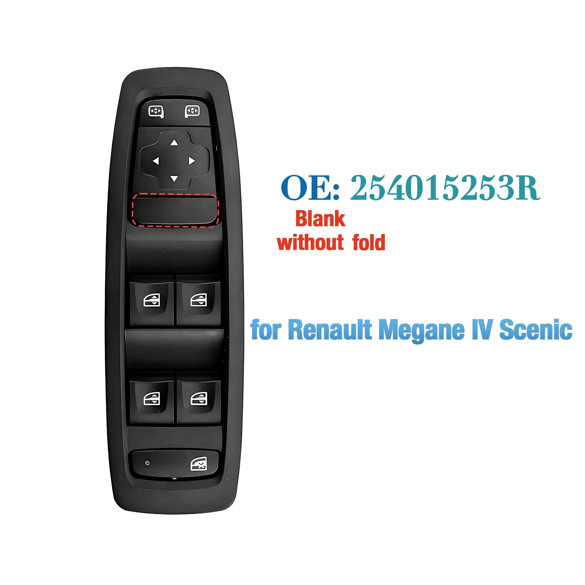 254015253R Per Renault Megane IV Talisman Scenic 2016-2023, Interruttore di Controllo Finestrino Elettrico Anteriore Sinistro Lato Guida