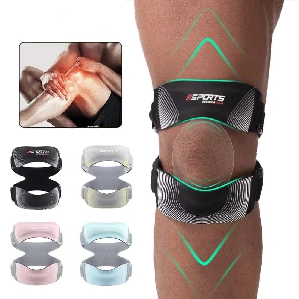 Adjustable Rotary Knee Pads Double Pressurized Silicone Pads Tent Support Belt Professional Wrap Knee Sleeve
