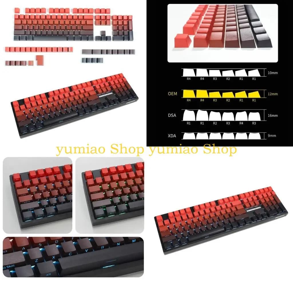 587B PBT Keycaps Gradients OEM Keycaps with Ergonomic Designs for Comfortable Typing Experience on Mechanical Keyboards