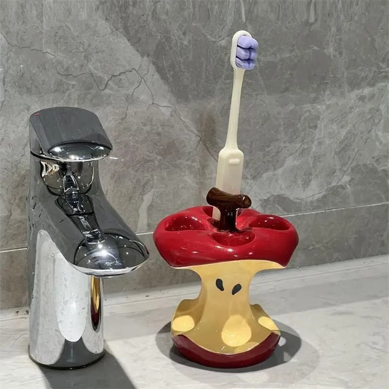 Portaspazzolini in Ceramica Creativo, Antiscivolo, Impermeabile, Porta Pennelli da Trucco, Durevole, Portatile, Porta Dentifricio