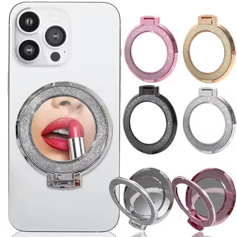 Support for mobile phone glitter Ring with handle Round mirror Mobile phone support for iPhone Samsung Xiaomi Universal stand for phone