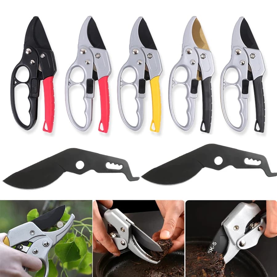 Professional garden pruning shears Cutlery and spare blade Tool for shearing branches for gardening plants in high carbon steel