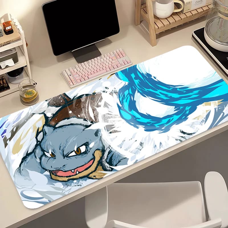 Tappetino per mouse in gomma naturale Pokemon Squirtle Anime Gaming Accessori Tappetino grande per tastiera PC Gamer Tappetino da scrivania Mausepad