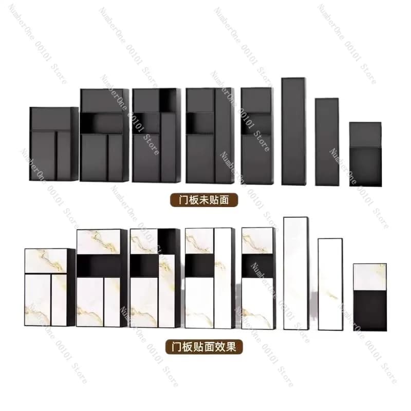 Modern Stainless Steel Bathroom Wall Niche Recessed Cabinet Built In Trash Bin Tissue Box Toilet Brush Holder Storage Organizer