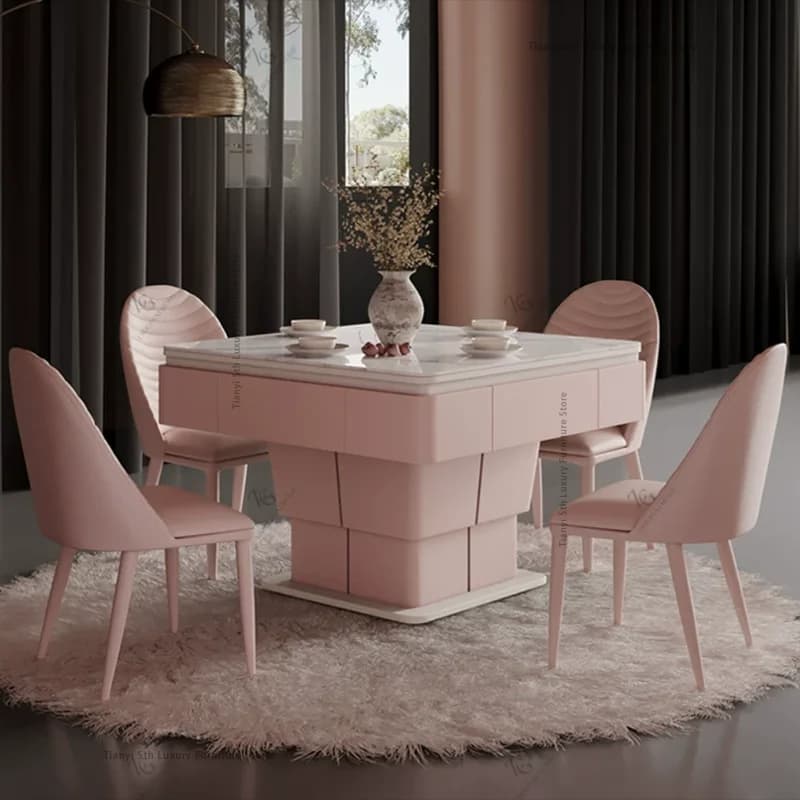 Tavolo da Mahjong Moderno in Legno Massello Sollevabile, Macchina Automatica per Mahjong Multifunzionale Creativa in Stile Nordico per Soggiorno, Arredamento Casa FYM