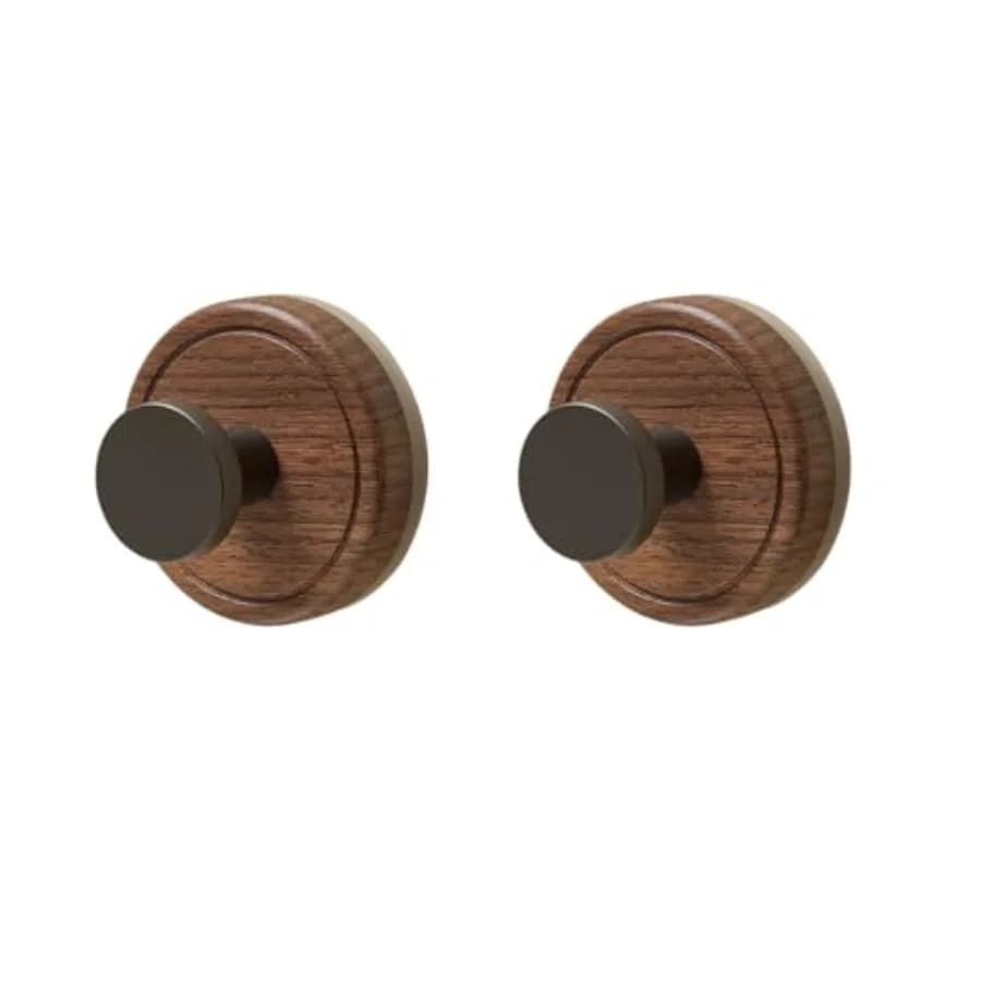 Wreath Hanger for Front Door Suction Cup Wooden Wall Coat Hooks Farmhouse Decorative Natural Walnut Wood Hooks for Hanging Chri