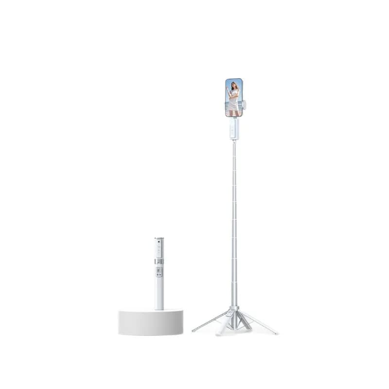 Bastone selfie intelligente con gimbal AI, rotazione a 360 gradi, inseguimento automatico, portatile per viaggi, attrezzatura fotografica generale.
