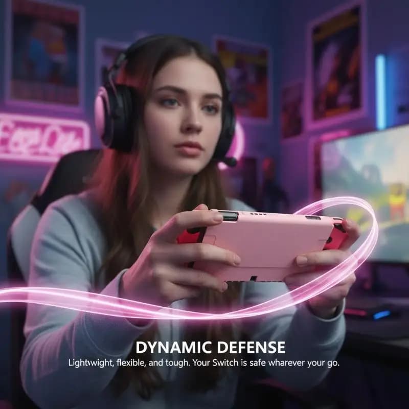Custodia Protettiva per Console Switch OLED e Joy-Con, Materiale Antiurto a Doppio Strato per Sessioni di Gioco Quotidiane