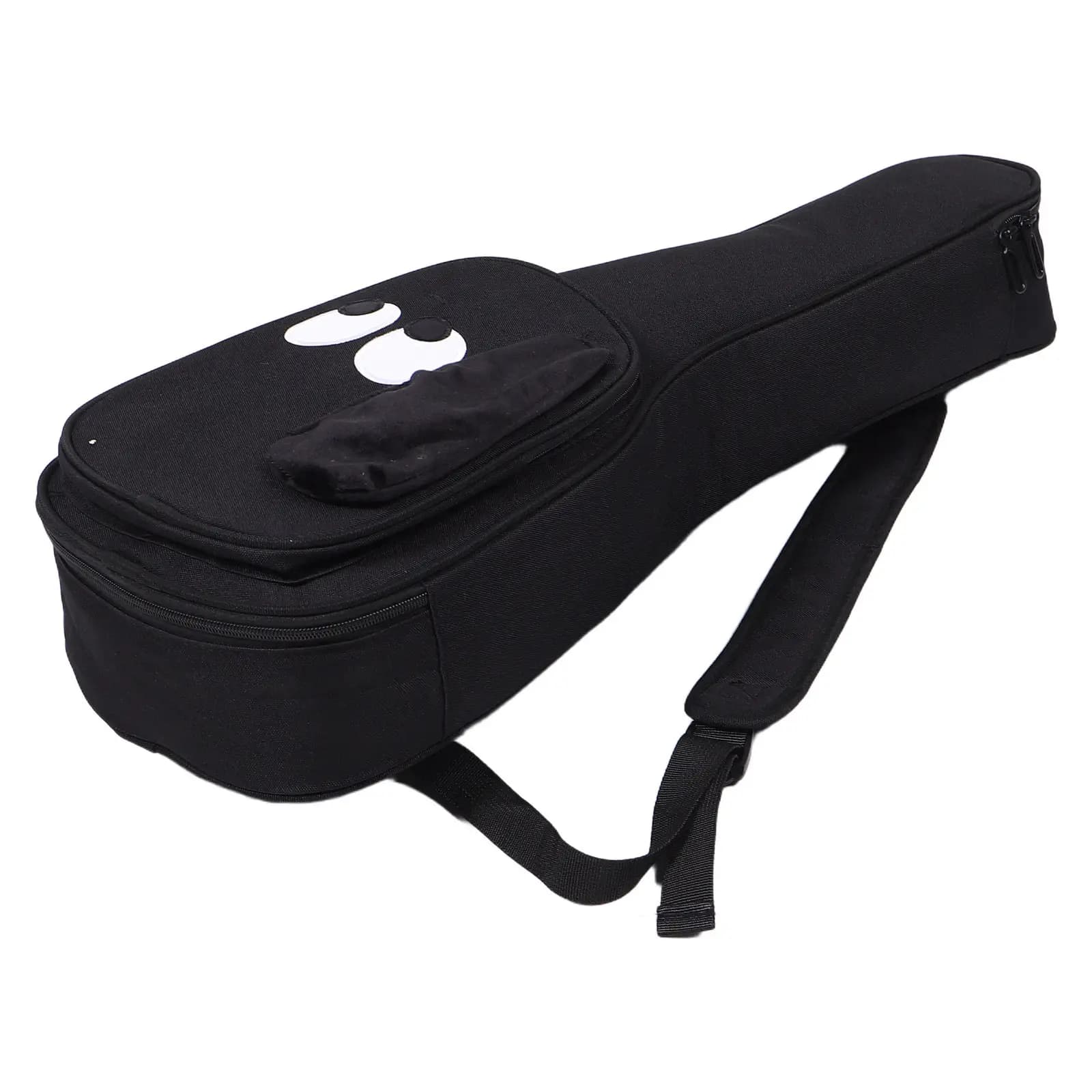 Borsa Impermeabile Nera per Ukulele Misura Concerto in Tessuto Oxford Imbottita con Cinghia Regolabile e Doppie Opzioni di Trasporto