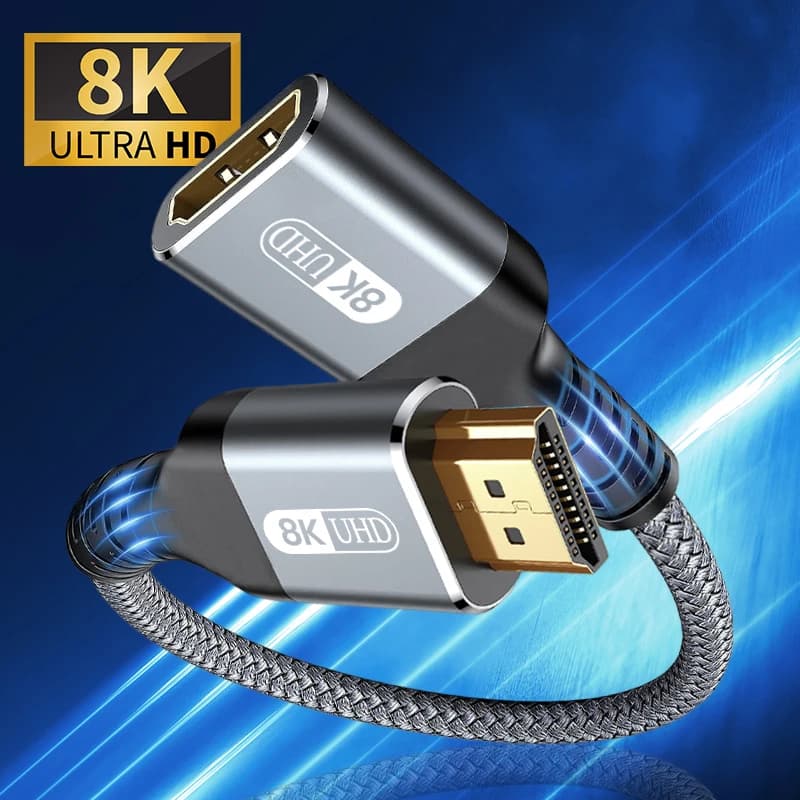 Cavo di prolunga HDMI 8K Cavo HDMI 2.1 maschio-femmina Cavo di prolunga HDMI intrecciato in nylon Supporto 8K@60Hz 4K@120Hz 48gbps