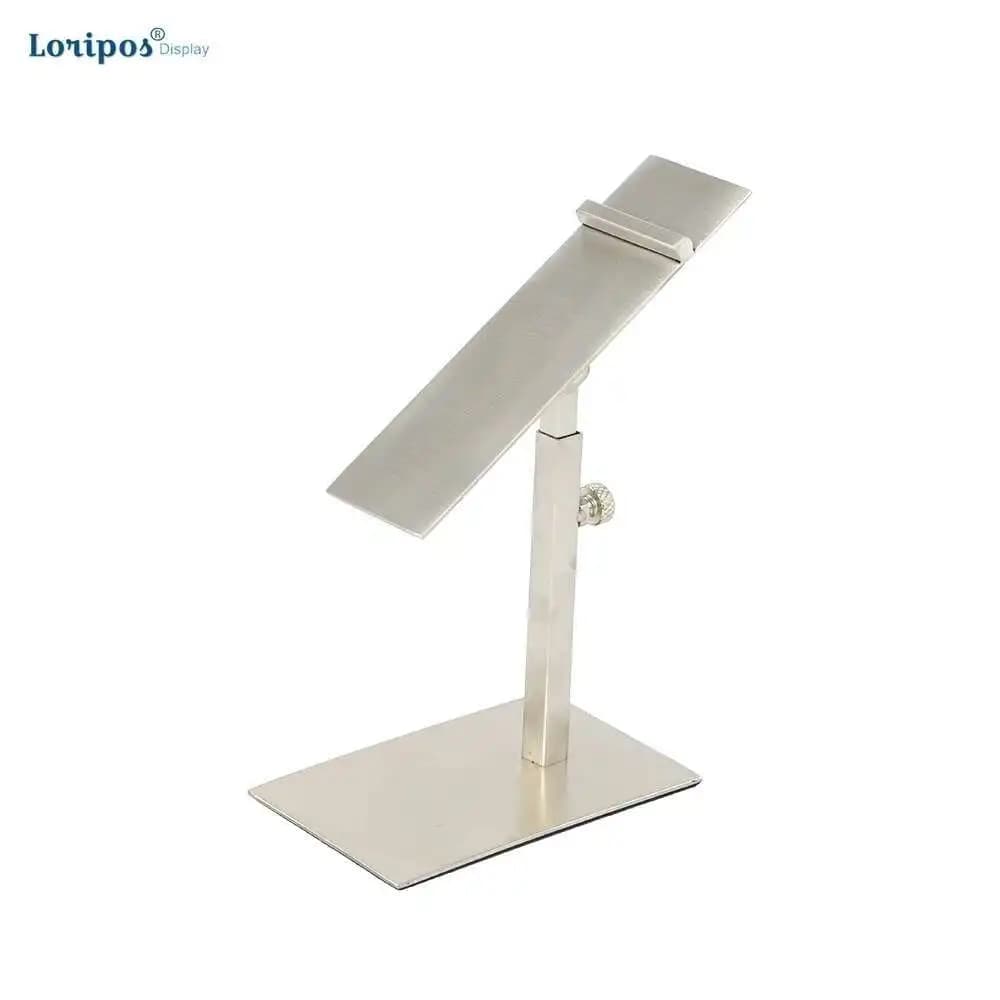 1 Piece Matte Silver Stainless Steel Metal Shoe Reservoir Display For Shop Glass Display