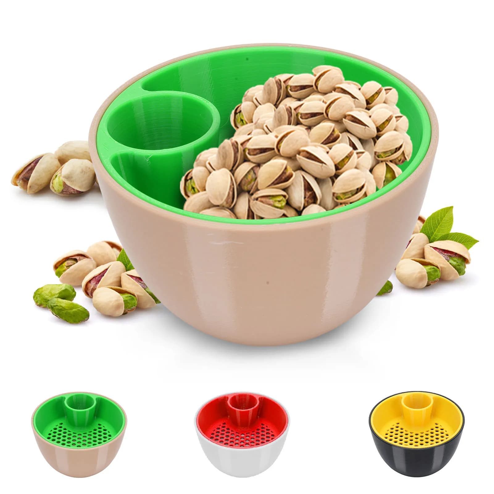 Nut Bowl with Shell Storage Pistachio Bowl Snack Serving Bowl Double Nut Bowl with Shell Storage Versatile Use for Home Kitchen