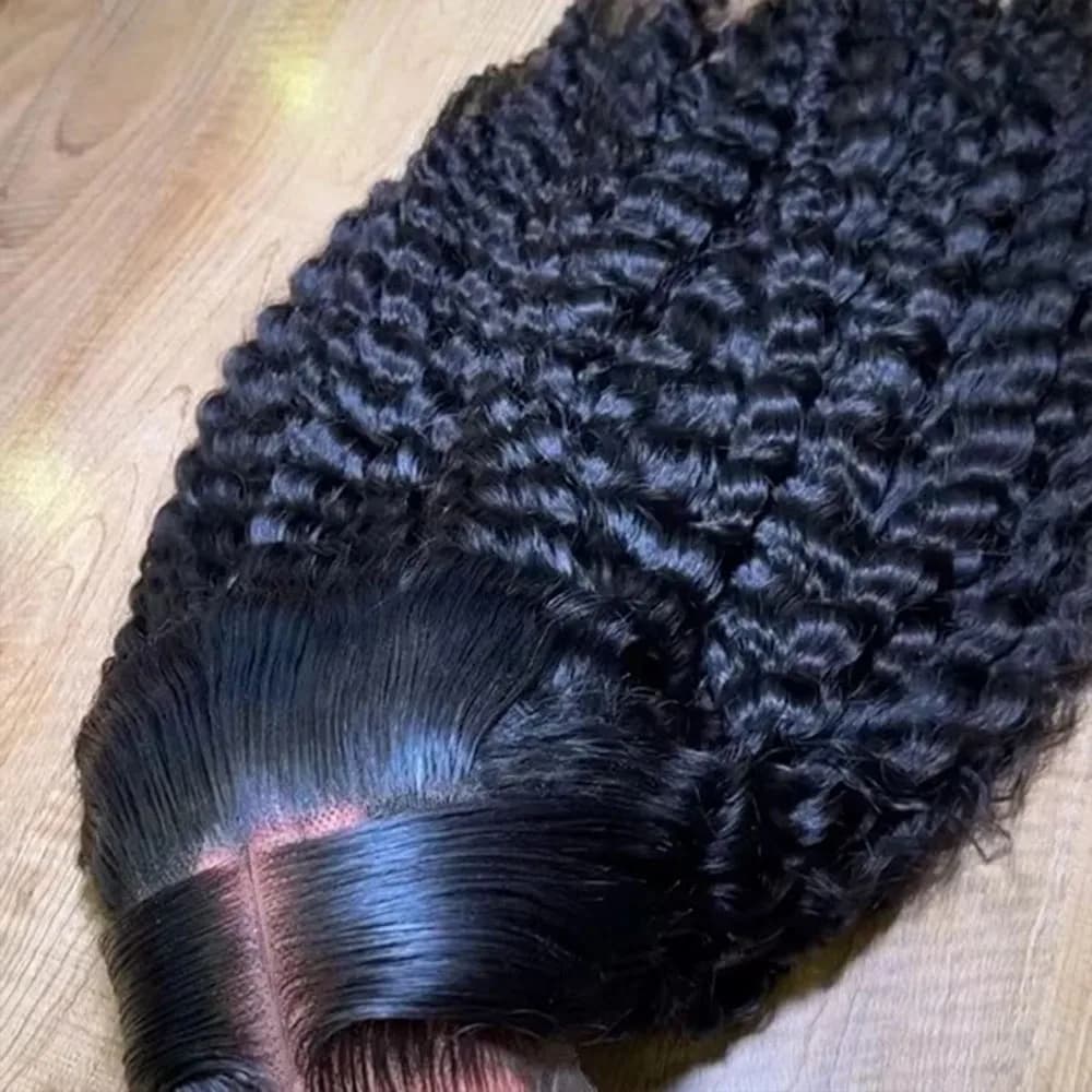 Frontal Wig in Pizzo HD 13x6 from 38-40 Inches with Profonde Waves, Human Hair Ricci in Water Wave, Brazilian Wigs with Front Pizzo 5x5 Pre-Strappate for Women