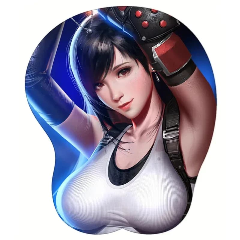 Tappetino per mouse 3D Stormpike con poggiapolsi Final Fantasy Vii Tifa Lockhart Ragazza sexy in morbido silicone Anime Girl Big Oppai Mouse Diydin