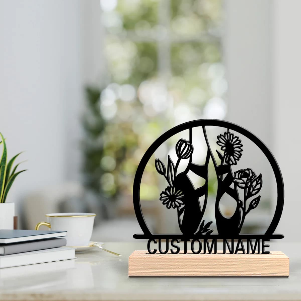 1 bellissima scarpina da balletto personalizzata, con cornice in legno, regalo per gli appassionati di danza, perfetta per ballerini, San Valentino e occasioni speciali.