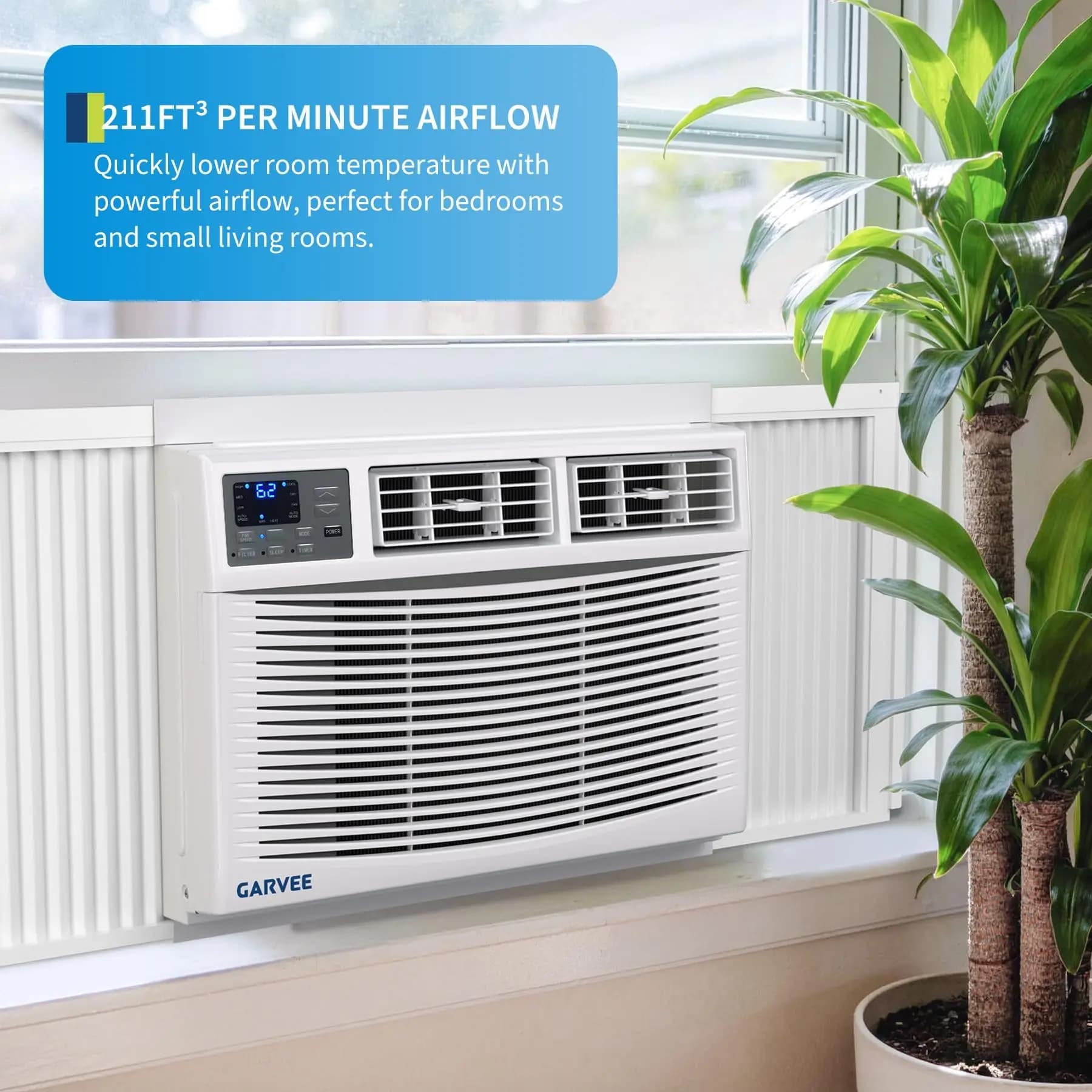4 In 1 Window Air Conditioner And Heater Combo Dehumidifier And Fan Smart WiFi App Remote Control Energy Efficient Cooling And Heating Alexa Compatible Up To 350 Sq Ft US Standard
