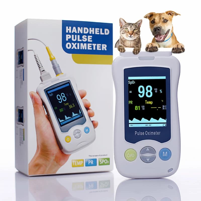 Pet Cat Dog SPO2 PR TEMP Handling for animals Veterinary Pulsossimeter Monitor for medical vital signs