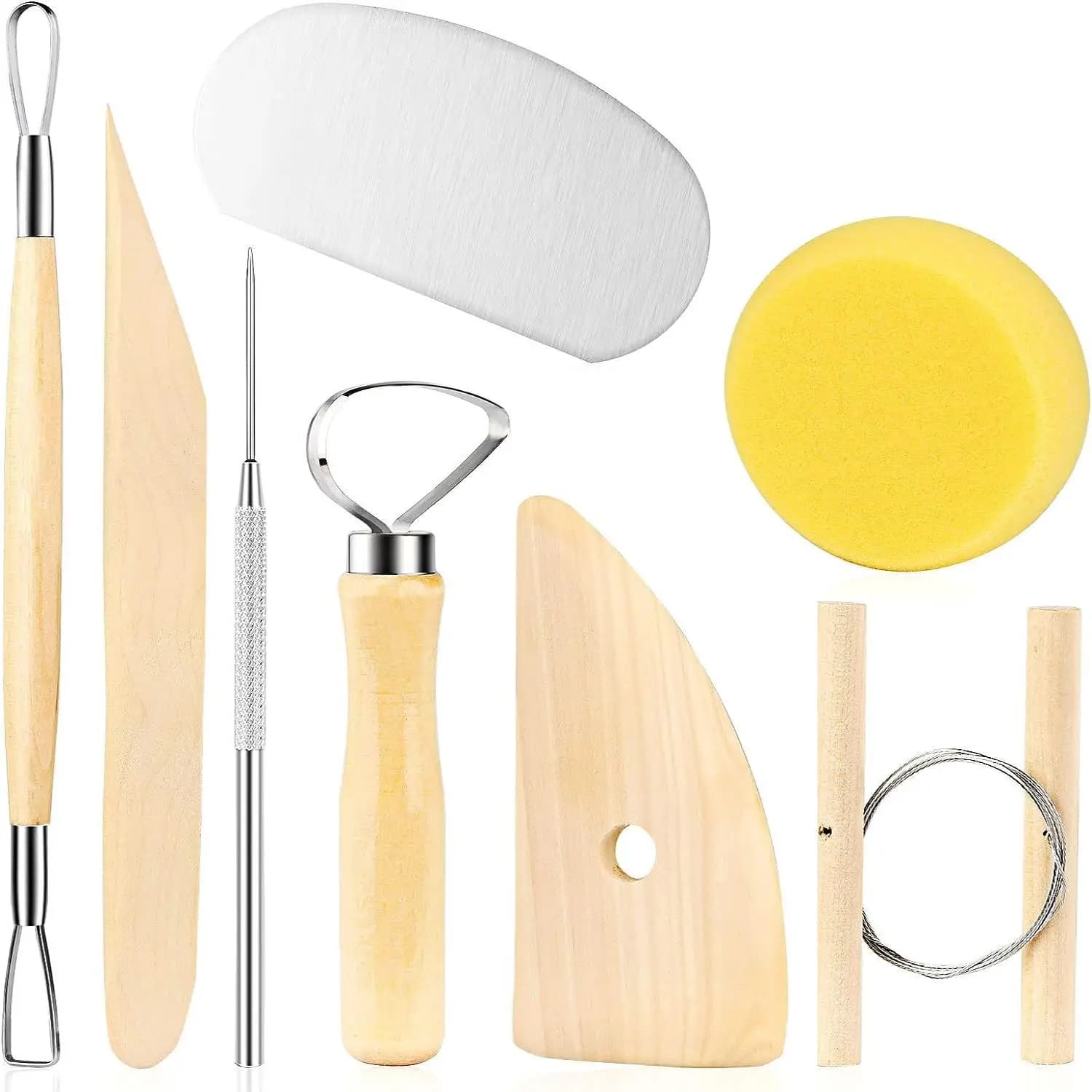 8 pz/set Strumenti di Argilla Strumenti di Stampaggio di Ceramica FAI DA TE Coltello di Legno Set di Strumenti di Ceramica Kit di Scultura di Argilla Intagliare Strumenti di Ceramica Pratico