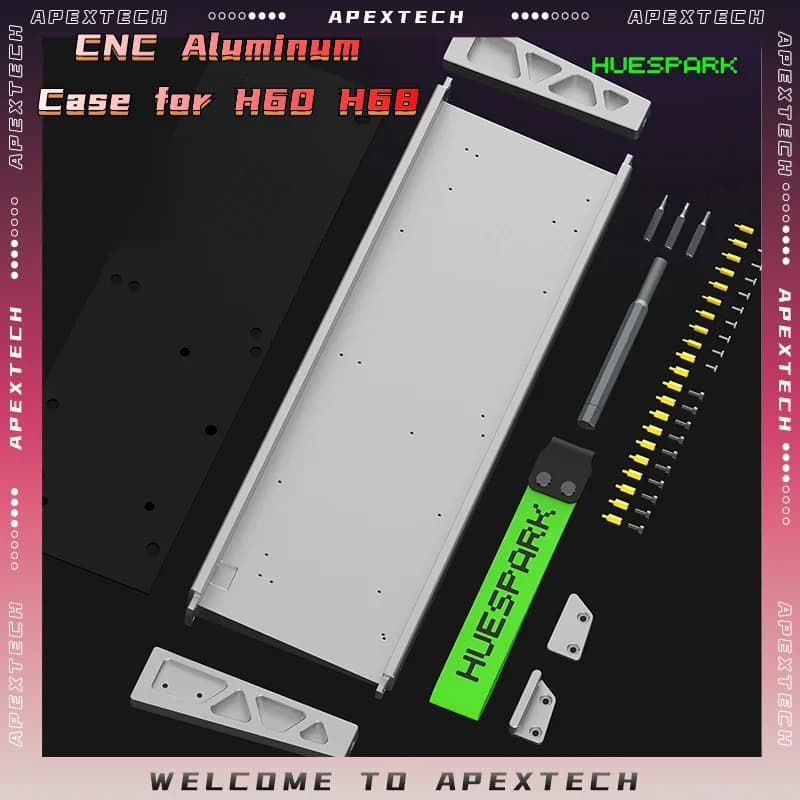 CNC Aluminum Case for H60 H68 Magnetic Keyboard 6063 Alloy Compatible with GH60 Wooting Ace68 AKT68 Esports Replacemen Custom