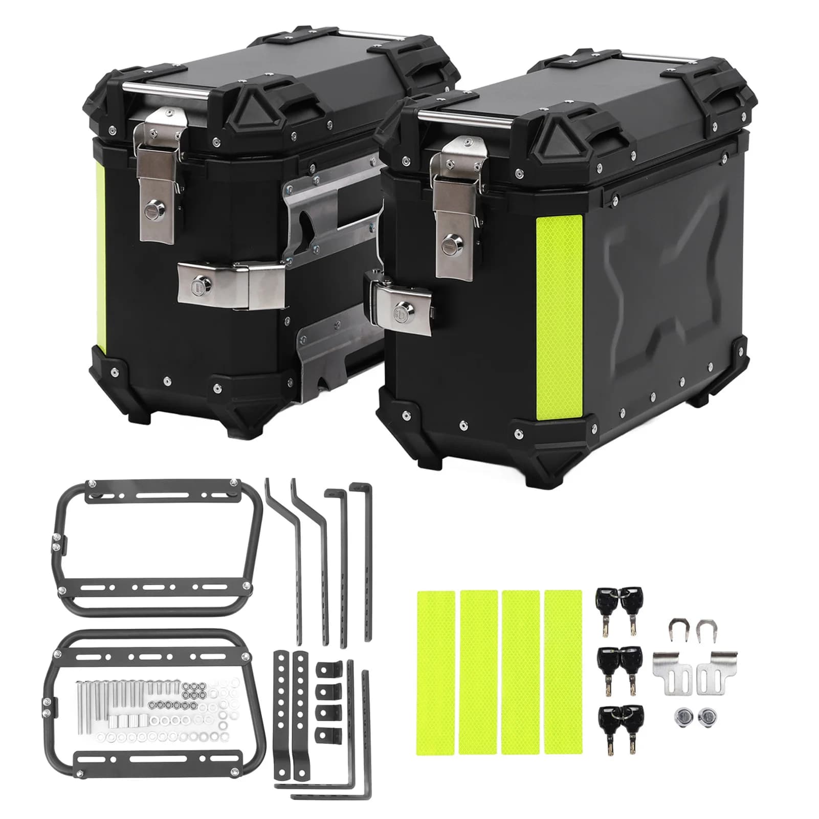 Scatola laterale per borsa laterale per moto Adesivi riflettenti portatili Custodia laterale per moto Resistente all'acqua per scooter per bagagli per casco