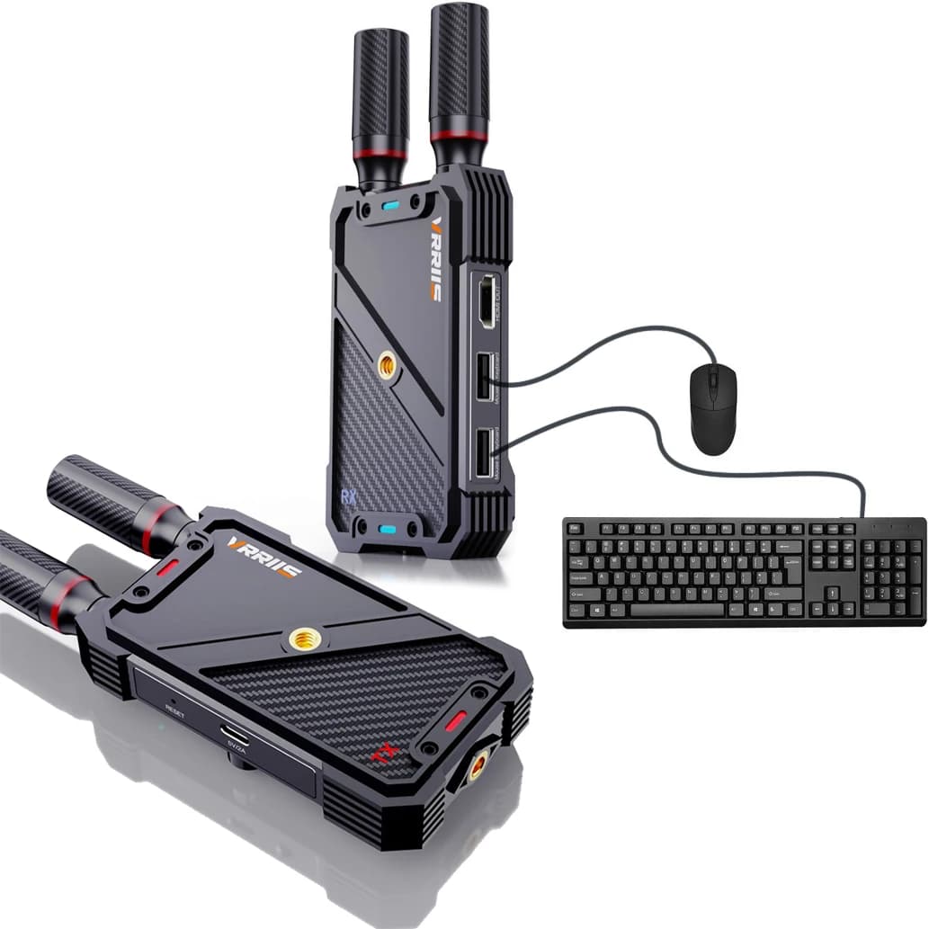 VRRIIS WL082K 400m Wireless HDMI KVM Extender Transmitter and Video Receiver USB Support Mouse Keyboard Laptop To TV