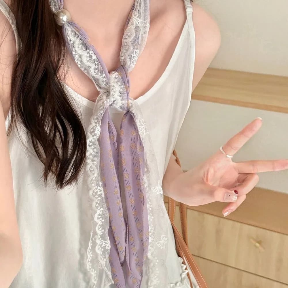 Cintura multifunzionale con motivo geometrico, sciarpa sottile in chiffon a pois, design colorato, accessori per gonna in poliestere, abbigliamento quotidiano