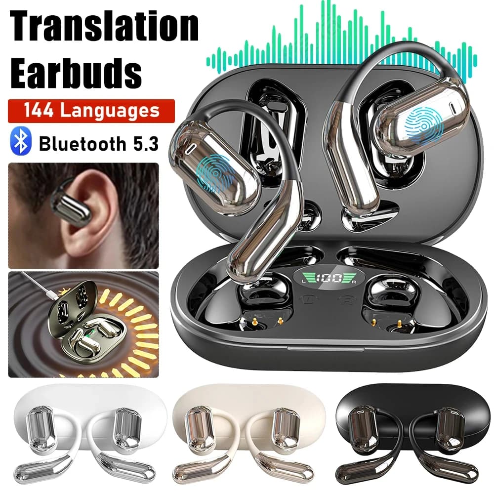 Digital Wireless BT Translators in Real Time 3-in-1, Translation Headphones for Travel, Business and Learning
