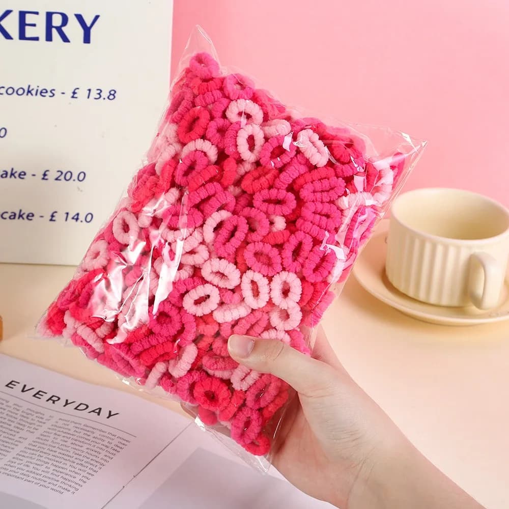 500pcs Fashion Seamless Basic Hair Rope Set Candy Color High Elastic Rubber Band Hair Ring Durable Colorful Hair Tie Ladies