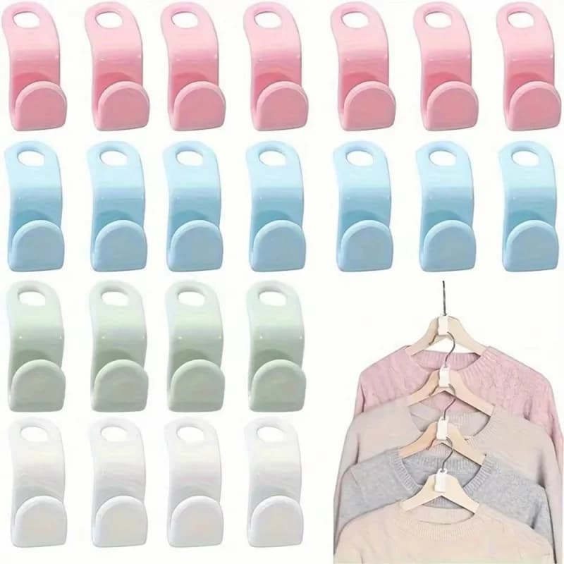 Multifunctional space saving stackable plastic connection hook for hanging clothes, 10/20/30/50 pieces