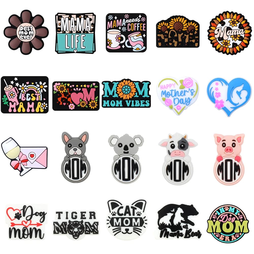 5/10 pezzi perline in silicone festival mamma tema perline focale per creazione di gioielli collana fai da te braccialetto accessori per gioielli regali
