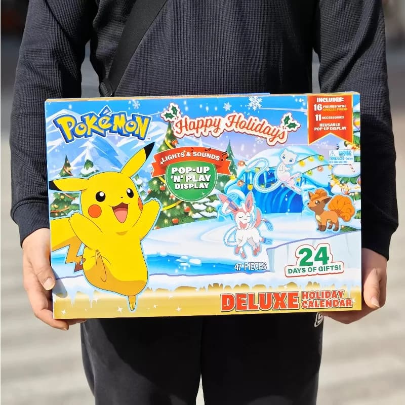 Figurine Pokemon with Light and Sound, Set of 47 Pieces, Pikachu, Psyduck, Raticate, Rattatac, Blind Box, Children's Toy
