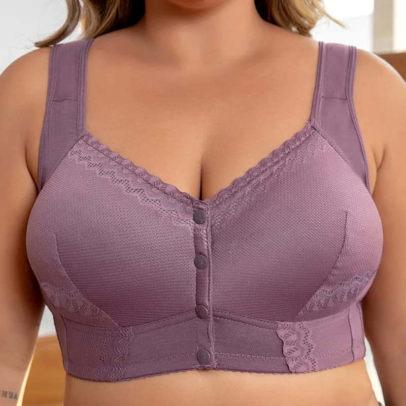 Reggiseni in pizzo con chiusura frontale, senza ferretto, push-up, comodi, senza cuciture, a copertura totale, da 1XL a 7XL, lingerie da donna.