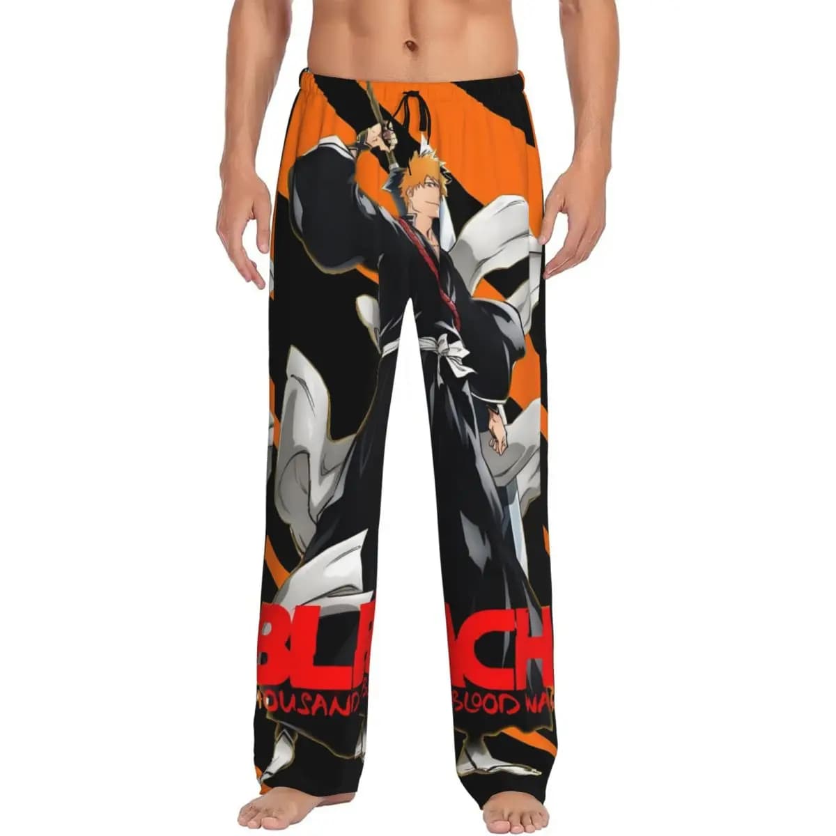 Pantaloni da pigiama anime Bleach personalizzati da uomo Lounge Sleep Pantaloni da notte con coulisse e tasche