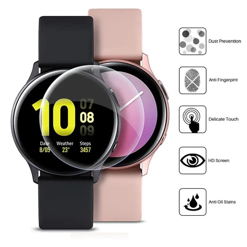 2 pezzi pellicola protettiva completa per Samsung Galaxy watch active 2 proteggi schermo 3D orologio ultrasottile Active2 44mm 40mm accessori