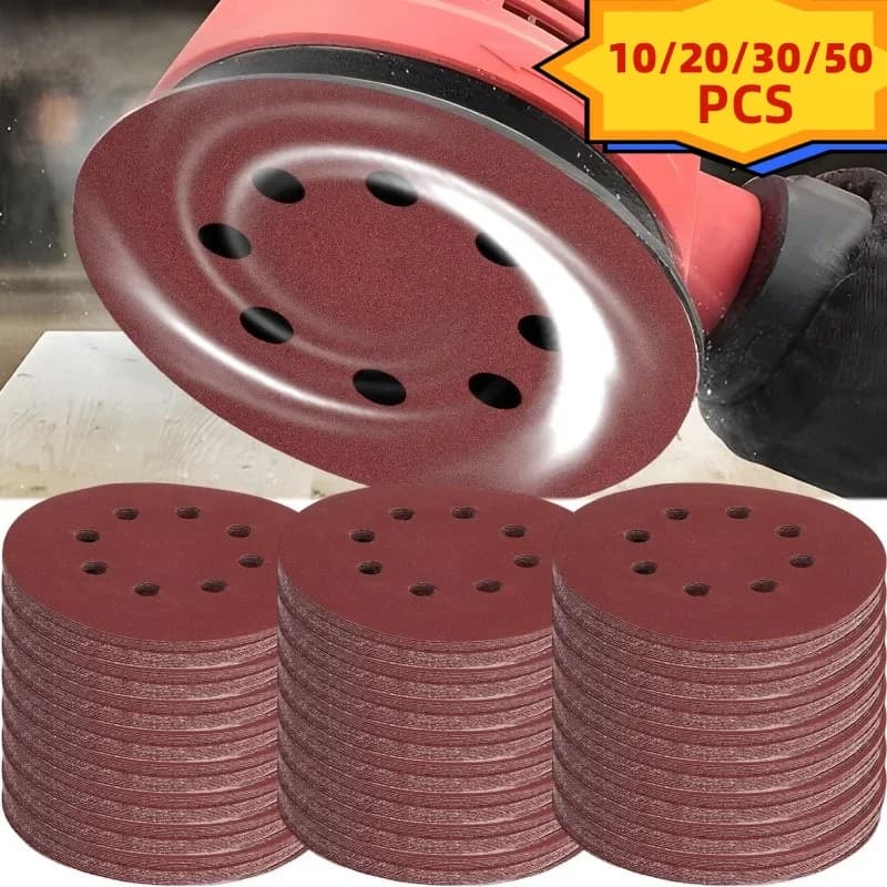Dischi Abrasivi Universali a 8 Fori 125mm, Carta Vetrata per Metallo, Legno, Vetro, Tamponi per Levigatura, Utensili Abrasivi per Casa, Grana 40~3000